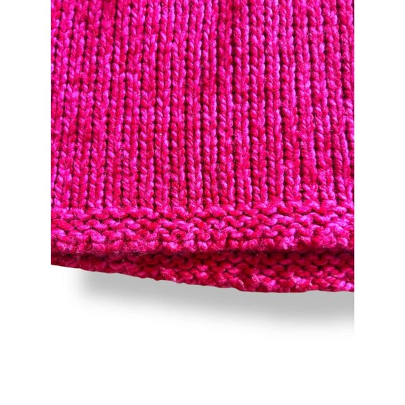 Crossroads Chunky Knit Sweater Barbie Pink Wool Blend Boho Hipster Size Large - Picture 10 of 15